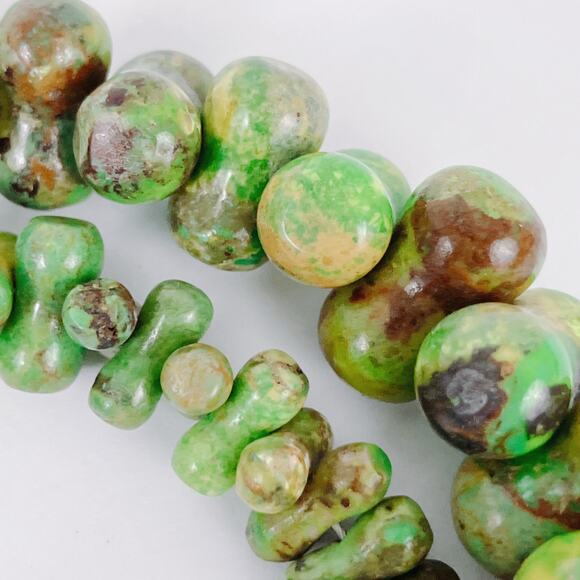 Signed Jay King DTR Green Turquoise Sterling Silver Gemstone Bead Necklace VTG - Picture 6 of 12